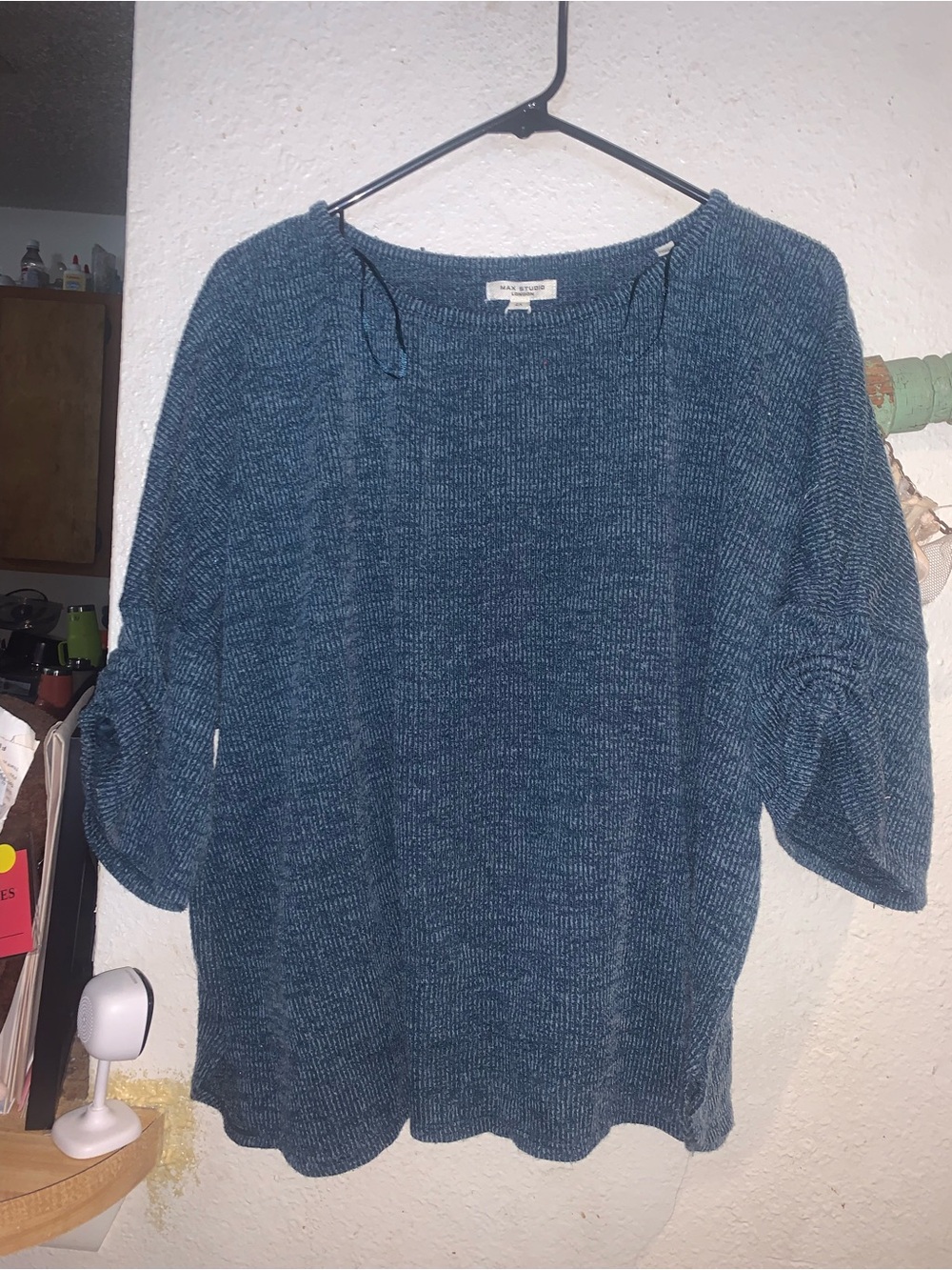 Max Studio Blue Crewneck Pullover Sweater